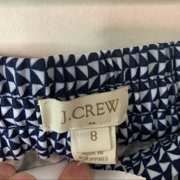 JCrew Factory Drapey Drawstring Pull On Pants Blue Patterned - Picture 4 of 6